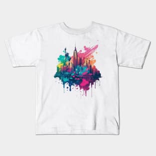 abstract new york skyline Kids T-Shirt